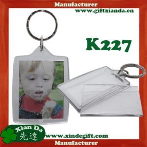 Clear Plastic Keychain with color paper insert