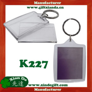  Clear Plastic Keychain with color paper insert