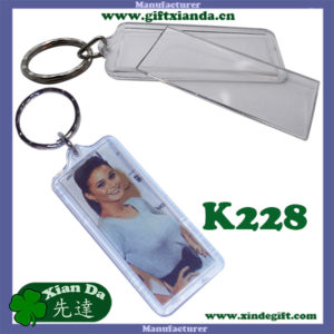 Clear Plastic Keychain with color paper insert