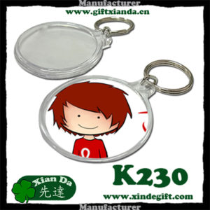 Round clear lens snap key holder