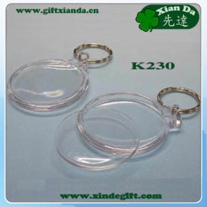 Round clear plastic lens keyholder