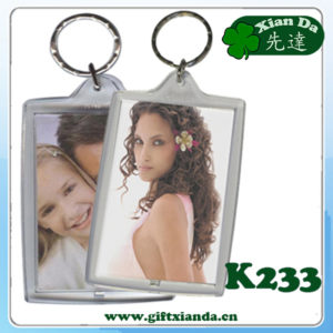 Rectangular shaped Clear Plastic Keychain with color paper insert !