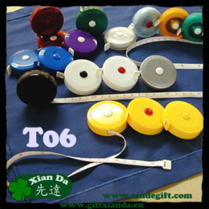 Round center release button PVC cloth measuring tape 