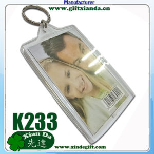 Clear plastic paper insert key chain